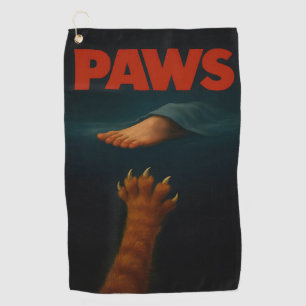 Cute Orange Tabby vs Human Foot  Golf Towel