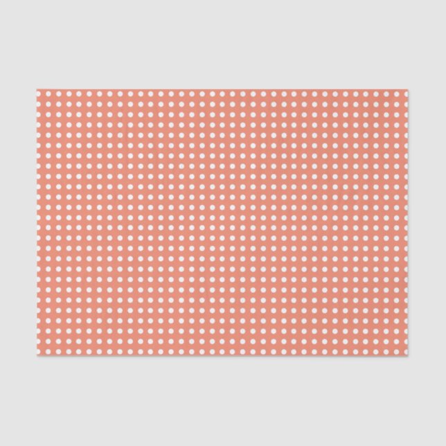 Cute Orange & White Polka Dot Pattern Halloween Tissue Paper (Front)