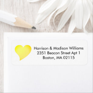 Cute orange yellow heart custom Return Address