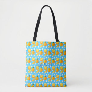 Cute oranges and White Flowers Tote Bag