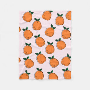 Cute Oranges Fleece Blanket