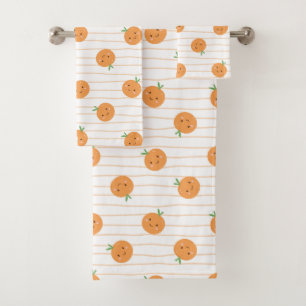 Cute Oranges Print - Bath Towel Set