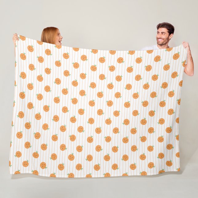 Cute Oranges Print - Fleece Blanket (In Situ)