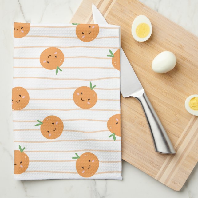 Cute Oranges Print - Kitchen Towel (Quarter Fold)