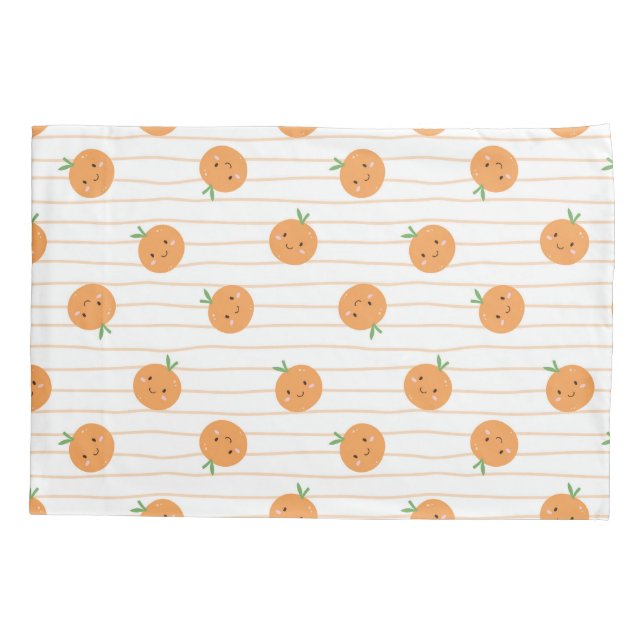 Cute Oranges Print - Pillow Case (Back)