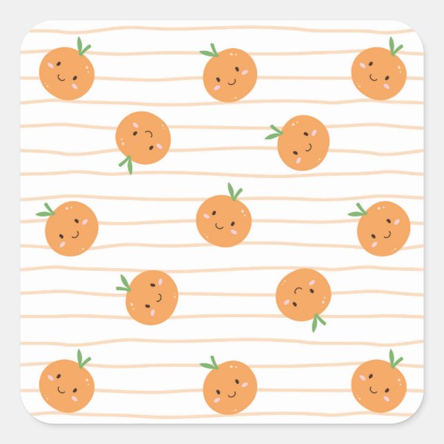 Cute Oranges Print - Sticker (Front)