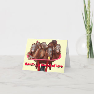 Cute Orangutans Valentine Holiday Card
