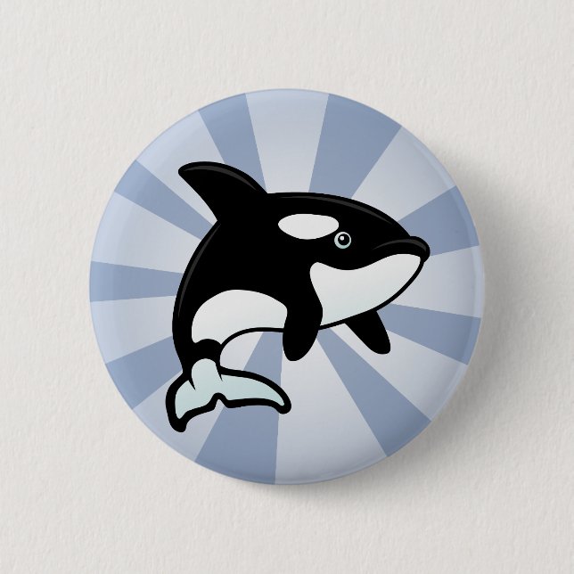 Cute Orca / Killer Whale 2 Inch Round Button (Front)