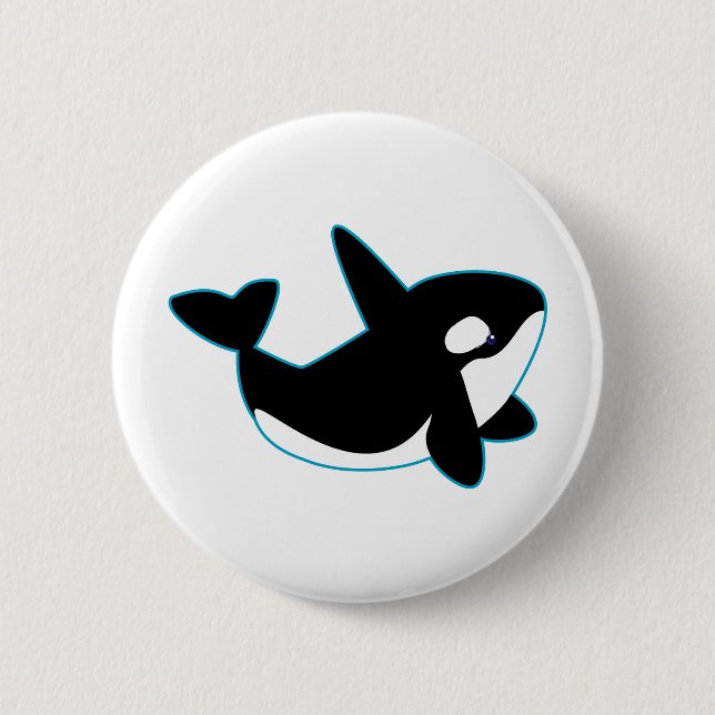 Cute Orca (Killer Whale) 2 Inch Round Button (Front)