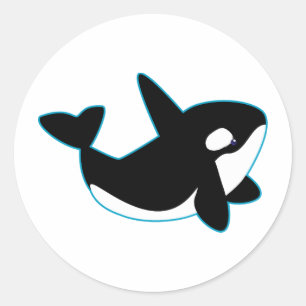 Cute Orca (Killer Whale) Classic Round Sticker