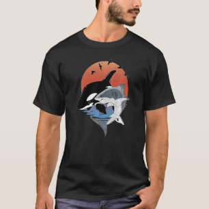 Cute Orca Whale And Shark Samoa Polynesia T-Shirt