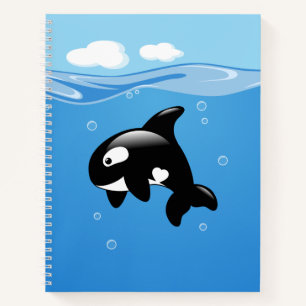 Cute Orca Whale in Ocean Notebook