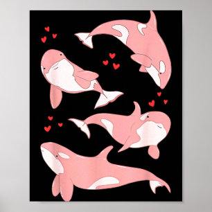 Cute Orca Whale Marine Biologist Sea Animals Valen Poster