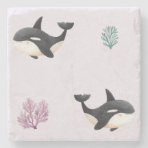 Cute Orca Whale Pattern Ocean Sea Life Nursery 