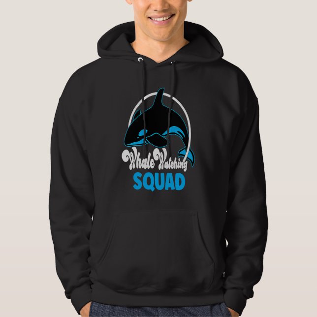 Cute orca whale watching Squad Hoodie (Front)