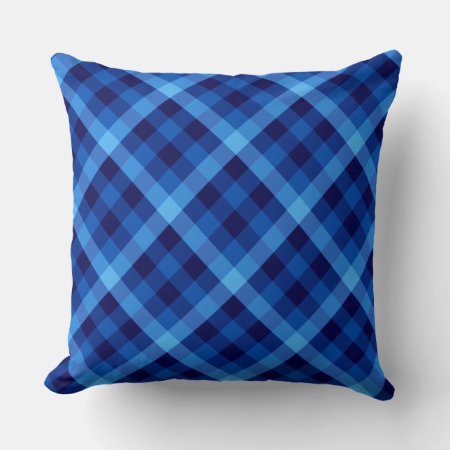 Cute Oreiller Grand Jeu Plaid Bleu Océan Rétro (Recto)