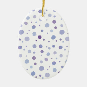 Cute Organic Brushstroke Dot Artwork Ceramic Ornament