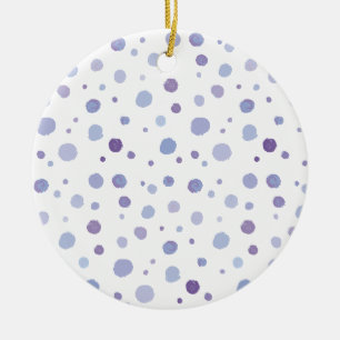 Cute Organic Brushstroke Dot Artwork Ceramic Ornament