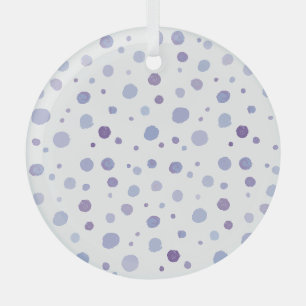 Cute Organic Brushstroke Dot Artwork Glass Ornament