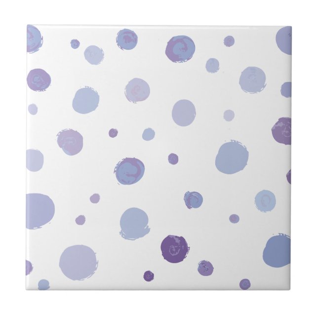 Cute Organic Brushstroke Dot Artwork Tile (Front)
