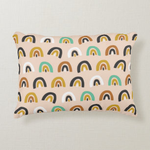 Cute Organic Rainbow Stripes Seamless Pattern Accent Pillow