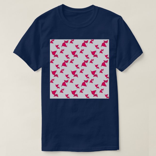 Cute Origami Fox Pattern T-Shirt (Design Front)