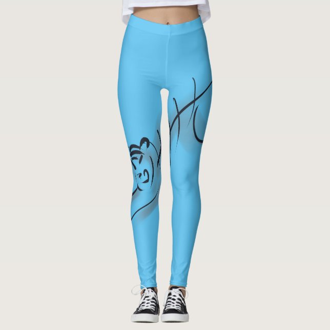 Cute Original Drawing Tiger Chinese New Year L5 Leggings (Front)