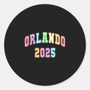 Cute orlando 2025 vacation swimming trip matching classic round sticker