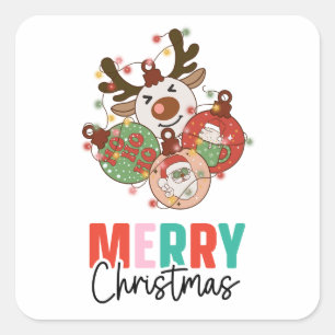 Cute ornaments - Merry christmas Square Sticker