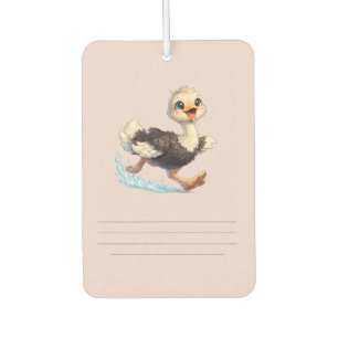 Cute Ostrich Happy Adventure Illustration Air Freshener