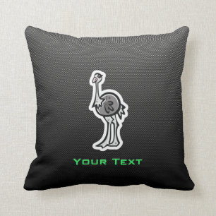 Cute Ostrich; Sleek Throw Pillow