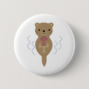 Cute Otter 2 Inch Round Button