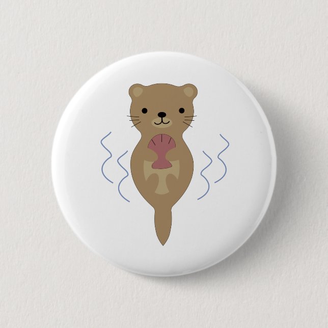 Cute Otter 2 Inch Round Button (Front)