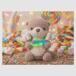 Cute Otter and Gummi Fish Birthday Tissue Paper
