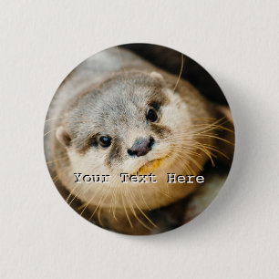 Cute Otter, Animal Portrait, Nature Photography 2 Inch Round Button