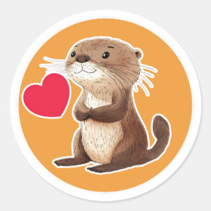 Cute Otter Classic Round Sticker