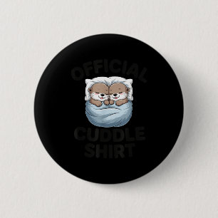 Cute Otter Couple Cozy Cuddle  2 Inch Round Button