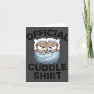 Cute Otter Couple Cozy Cuddle  Card