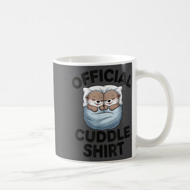 Cute Otter Couple Cozy Cuddle  Coffee Mug (Right)