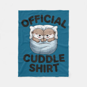 Cute Otter Couple Cozy Cuddle Fleece Blanket