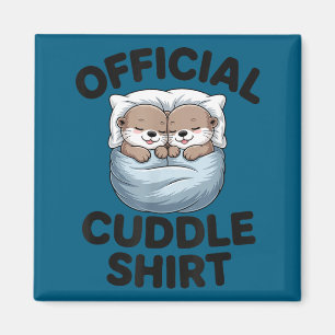 Cute Otter Couple Cozy Cuddle  Magnet