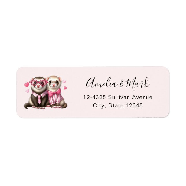 Cute Otter Couple en amour Adresse (Devant)