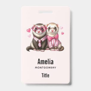 Cute Otter Couple in Love Badge