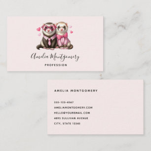 Cute Otter Couple in Love Business Card