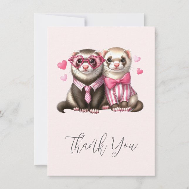 Cute Otter Couple in Love Thank You (Front)