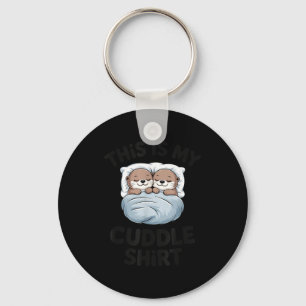 Cute Otter Couple Snuggle This Is My Cuddle Keychain
