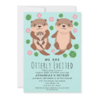 Cute Otter Couples Baby shower Invitation