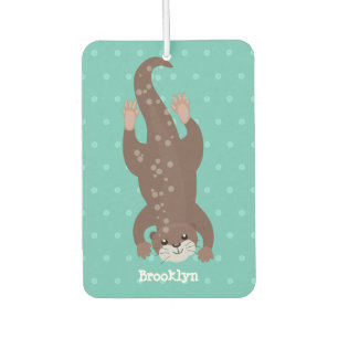 Cute otter diving cartoon illustration air freshener
