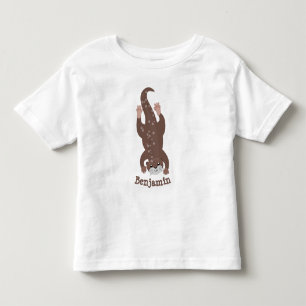 Cute otter diving cartoon illustration toddler t-shirt
