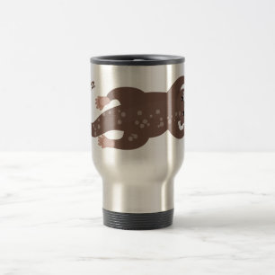 Cute otter diving cartoon illustration travel mug